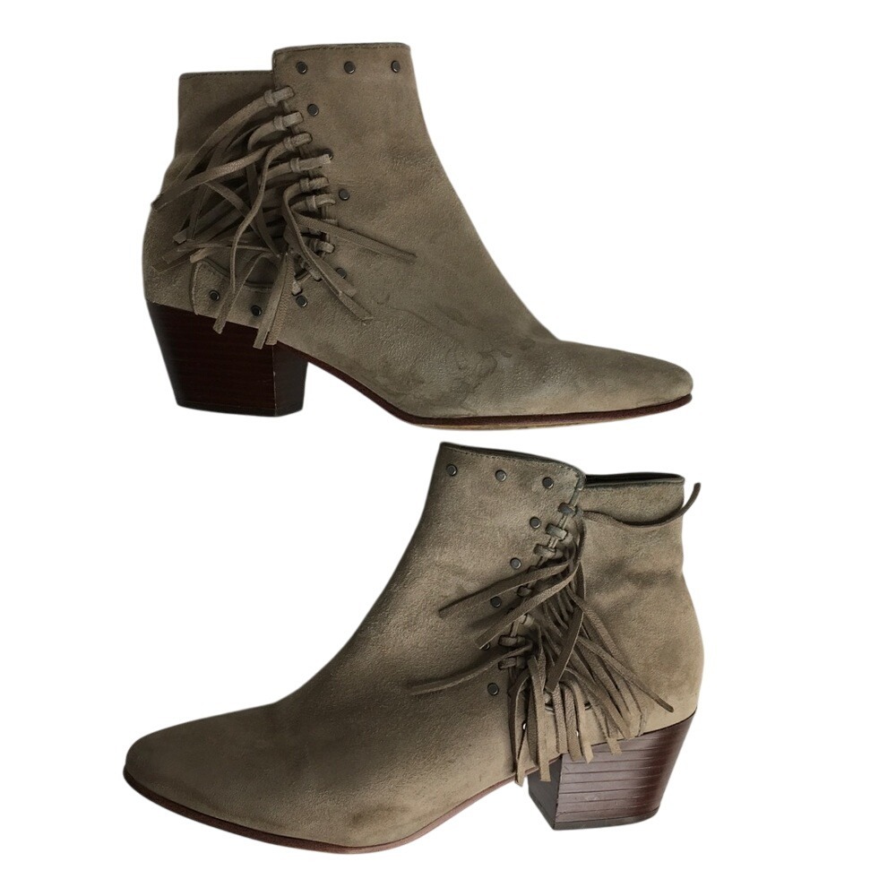 Sam Edelman Womens Shoes Size‎ 8.5 Sam Edelman Rudie Fringe Studded Suede…